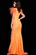 Jovani 26041 Feather Straps Sequin Dress