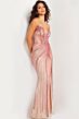 Jovani 26043 High Slit Strapless Embellished Dress