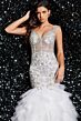 Jovani 26059 Ruffle Skirt Illusion Bodice Dress
