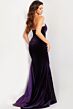 Jovani 26116 Side Tail Strapless Velvet Dress