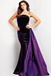 Jovani 26116 Side Tail Strapless Velvet Dress