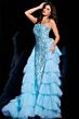 Jovani 26119 Ruffle Overskirt Strapless Dress