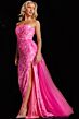 Jovani 26134 Side Tail Floral Sequin Dress
