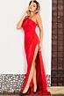 Jovani 26166 Asymmetric Neckline Strapless Dress