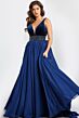 Jovani 26201 Beaded Waist Plunging Neckline Dress