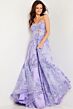Jovani 26223 Floral Sequin Sheer Corset Dress