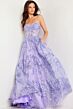 Jovani 26223 Floral Sequin Sheer Corset Dress