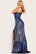 Jovani 36377 Fringe Slit Embellished Dress