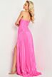 Jovani 36461 Knot Bodice Pleated Metallic Dress