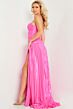 Jovani 36461 Knot Bodice Pleated Metallic Dress