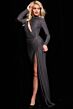 Jovani 36555 High Neck Beaded Ruched Dress