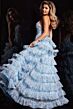 Jovani 36571 Ruffle Skirt Floral Glitter Dress