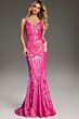 Jovani 36656 V-Back Geometric Sequin Dress