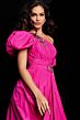 Jovani 36872 Asymmetrical Neckline Puff Sleeve Dress