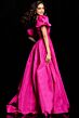 Jovani 36872 Asymmetrical Neckline Puff Sleeve Dress