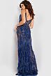 Jovani 36885 Feather Skirt Sheer Bodice Dress