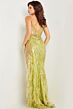 Jovani 36885 Feather Skirt Sheer Bodice Dress
