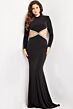 Jovani 37037 Cutout Midriff High Neck Dress