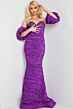 Jovani 37072 Bubble Sleeves Crinkle Dress