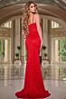 Jovani 37092 Heat-Set Stones Spaghetti Straps Dress