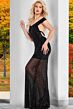 Jovani 37100 Sheer Skirt Exposed Back Dress