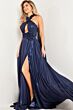 Jovani 37163 Split Cape Floral Neckline Dress