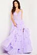 Jovani 37190 Layered Skirt Embroidered Bodice Dress