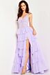Jovani 37190 Layered Skirt Embroidered Bodice Dress