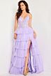 Jovani 37190 Layered Skirt Embroidered Bodice Dress