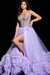 Jovani 37199 Ruffle Hem Beaded Corset Dress