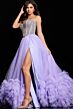 Jovani 37199 Ruffle Hem Beaded Corset Dress