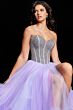 Jovani 37199 Ruffle Hem Beaded Corset Dress