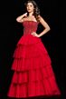 Jovani 37210 Layered Skirt Beaded Corset Dress