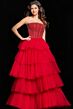 Jovani 37210 Layered Skirt Beaded Corset Dress