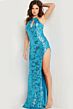 Jovani 37245 Side Slit Halter Neck Dress