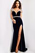 Jovani 37246 Cap Sleeves High Slit Dress