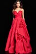 Jovani 37266 Strapless Sweetheart 3D Floral Dress