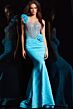 Jovani 37268 Beaded Corset One Strap Dress
