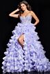 Jovani 37322 Ruffle Skirt Beaded Corset Dress