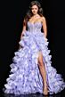 Jovani 37322 Ruffle Skirt Beaded Corset Dress