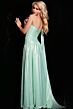 Jovani 37383 Shoulder Cape Asymmetrical Waist Dress