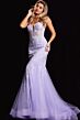Jovani 37414 Plunging Neck Godet Skirt Dress