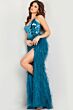 Jovani 37435 Feather Skirt Cut Glass Dress