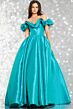 Jovani 37476 Ruffle Neckline Pleated Skirt Dress