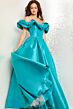 Jovani 37476 Ruffle Neckline Pleated Skirt Dress