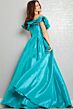 Jovani 37476 Ruffle Neckline Pleated Skirt Dress