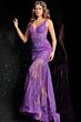 Jovani 37541 Illusion Skirt Plunging Neck Dress