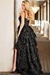 Jovani 37630 Layered Skirt Floral Sequin Dress