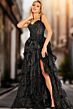 Jovani 37630 Layered Skirt Floral Sequin Dress