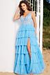 Jovani 37632 Floral Bodice Ruffle Skirt Dress
